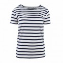 MARINIERE REGATE FEMME MANCHES COURTES BLANC/MARINE T.S