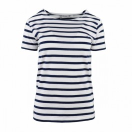 MARINIERE REGATE FEMME MANCHES COURTES BLANC/MARINE T.S