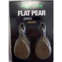 Plombs KORDA Flat Pear Swivel 5 oz - 120 grs Blister (2 pcs)  GRAVEL ---ntt