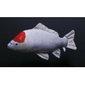 COUSSIN PELUCHE POISSON CARPE KOI TETE ROUGE 60 CM