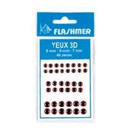 POCHETTE 40 YEUX 3D ROUGE - 5/6/7 mm pour LEURRES, MOUCHES ou TETES PLOMBEES POCHETTE 40 YEUX 3D ROUGE - 5/6/7 mm pour LEURRES, MOUCHES ou TETES PLOMBEES