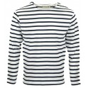 MARINIERE PECHEUR FEMME MANCHES LONGUES  BLANC/MARINE T.S
