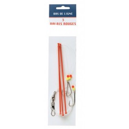 BAS DE LIGNE FLASHMER BALAIS ROUGE - 3 HAM N° 4