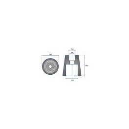 ANODE EMBOUT CONIQUE RADICE 6 PANS 30 MM ---NDD ANODE EMBOUT CONIQUE RADICE 6 PANS 30 MM ---NDD