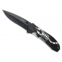 COUTEAU HERBERTZ ALU NOIR 11CM DECOR SCORPION INOX