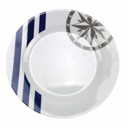 6 ASSIETTES MARINA PLATE RONDE 25 CM - MELAMINE INCASSABLE