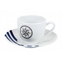 6 TASSES ET SOUS-TASSES A CAFE MARINA 7 ET 13 CM - MELAMINE INCASSABLE