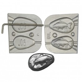 MOULE A PLOMBS MEDAILLON CARPE 60-90 GRS PERCE - MOU008 MOULE A PLOMBS MEDAILLON CARPE 60-90 GRS PERCE - MOU008