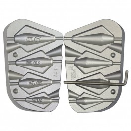 MOULE A PLOMBS AILETTE PERCE 20-40-60-80 GRS - MOU017 MOULE A PLOMBS AILETTE PERCE 20-40-60-80 GRS - MOU017