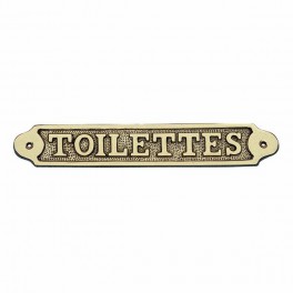 Plaque en laiton - TOILETTES - 3,5x21,5cm