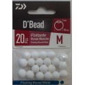 PERLE DAIWA RONDE FLOTTANTE BLANCHE M DIAM 10MM - 20PCS