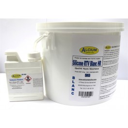 PACK 5KG - SILICONE RTV BLANC HR HAUTE RESISTANCE 5 KG AVEC CATALYSEUR 250GRS PACK 5KG - SILICONE RTV BLANC HR HAUTE RESISTANCE 5 KG AVEC CATALYSEUR 250GRS