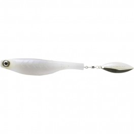 LEURRE HYPERLASTICS DARTSPIN PRO FOOTBALL JIG 4 1/2 WHITE GHOST - SILVER monté LEURRE HYPERLASTICS DARTSPIN PRO FOOTBALL JIG 4 1/2 WHITE GHOST - SILVER monté