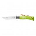 Couteau OPINEL VERT ANIS N7 Virobloc BAROUDEUR, lame inox de 8 cm
