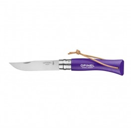 Couteau OPINEL VIOLET N7 Virobloc BAROUDEUR, lame inox de 8 c, manche