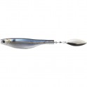 LEURRE HYPERLASTICS DARTSPIN PRO FOOTBALL JIG 4 1/2 BLUE BACK - SILVER monté