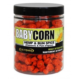 Pellets Baby Corn- 200gr - Hemp and Bun spice - Orange FUN FISHING