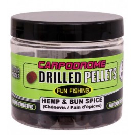 Pellets Percés DRILLED - 80gr - 8mm -  Hemp & Bun Spice (version rouge) FUN
