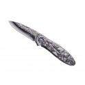 COUTEAU HERBERTZ TETE DE MORT TOUT INOX 11.5 CM