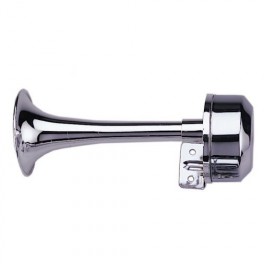 AVERTISSEUR KLAXON A TROMPE INOX 22CM 12V AVERTISSEUR KLAXON A TROMPE INOX 22CM 12V