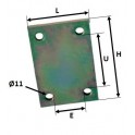 PLAQUETTE ASSEMBLAGE 4 TROUS 80x100 mm pour remorque - MECT-02028