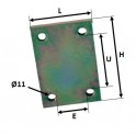 PLAQUETTE ASSEMBLAGE 4 TROUS 80x90 mm pour remorque - MECT-02029---ndd