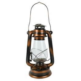 LAMPE TEMPETE A PETROLE H31CM - DIA. 14CM - FER COULEUR BRONZE