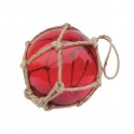 FLOTTEUR DE PECHE EN VERRE DECO ROUGE 15 CM