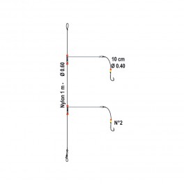 BAS DE LIGNE  FLASHMER METAL'CLIP - 3 HAMECONS N° 2