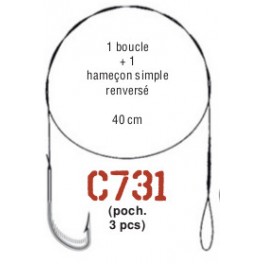 AVANCON MEGAFLEX 5kg - 1 Boucle - 1 hameçon simple n° 2 - 40 cm  ---ndd