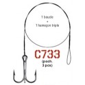 AVANCON MEGAFLEX 11kg - 1 Boucle - 1 Hameçon triple n° 1 - 40 cm ---ndd