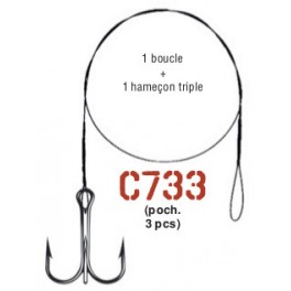 AVANCON MEGAFLEX 5kg - 1 Boucle - 1 Hameçon triple n° 6 - 40 cm  ---ndd