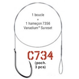 AVANCON MEGAFLEX 7,5kg - 1 Boucle - 1 Hameçon 7356 n°4 - 40 cm  ---ndd