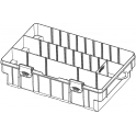 Boite plastique GM 3 cases longues et compartiments amovibles - 35,5x23x5 cm