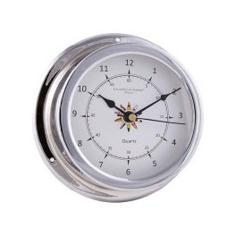 Horloge Marine 12 Heures - CHROME Fond Drapeau 145 mm