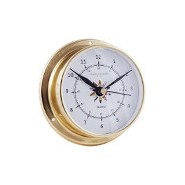 Horloge Marine 12 Heures - Laiton Fond Drapeau 115 mm