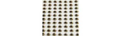 YEUX 3D - ARGENT OR - TETES PLOMBEES