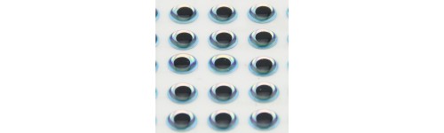 YEUX 3D - NACRE ARGENT - TETES PLOMBEES