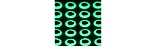 YEUX 3D - PHOSPHORESCENT - TETES PLOMBEES