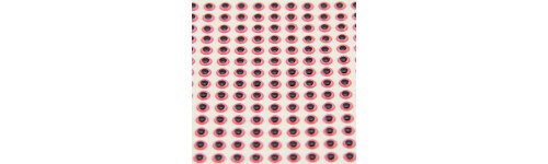 YEUX 3D - ROSE - TETES PLOMBEES