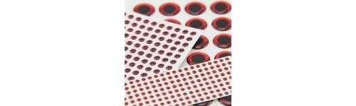 YEUX 3D - ROUGE - TETES PLOMBEES